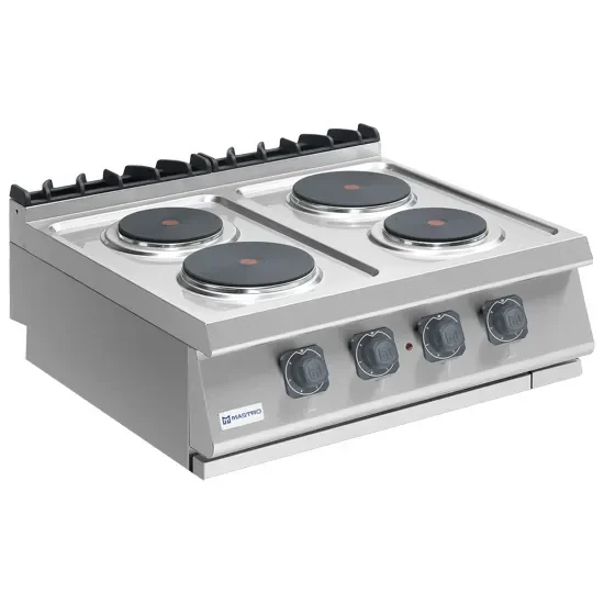 Plan de cuisson électrique de table 4 plaques rondes triphasé - puissance 9,2 kw Bon Marché
