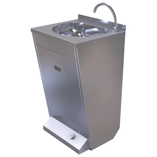 Acheter En Ligne Lave-mains inox mural avec commande à pédale et cuve 412x337 mm