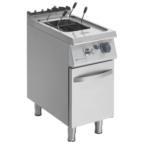 Promotion Saisonnière Cuiseur à pâtes gaz sur soubassement fermé avec capacité 18 l puissance 10,5 kw