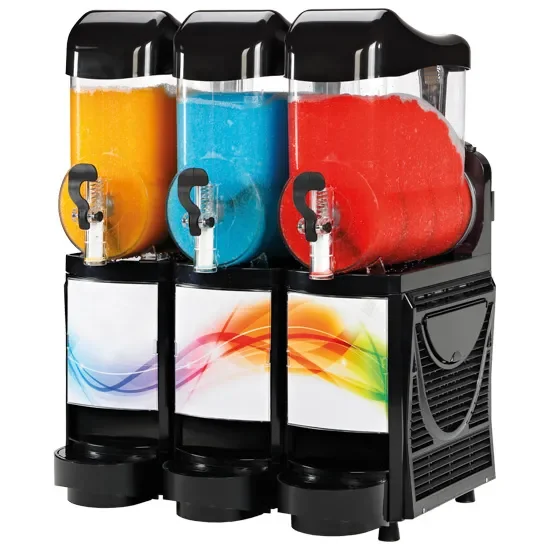 Expédition Rapide Machine à granité 3x 10 litres couleur noire avec 620 x 480 x 800 mm