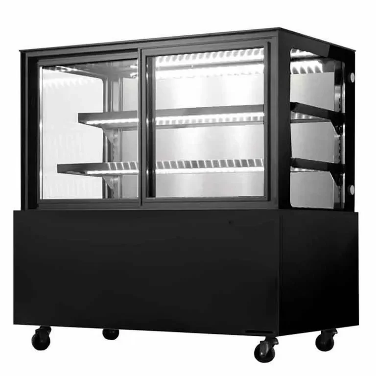 Vitrine murale réfrigérée noire pour pâtisserie service avant - 900 × 660 × 1200 mm Top Vente