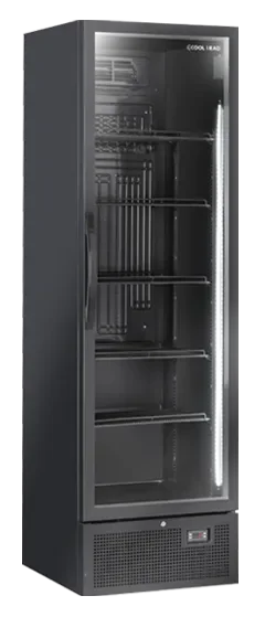 Bon Marché Armoire réfrigérée positive professionnel porte vitrée noire 441 l - 595x680x2018 mm