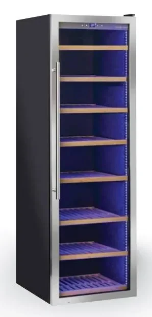 Offre Du Jour Cave à vins noire double température 1 porte vitrée 520l - +5°c à +12°c/+12°c à +20°c