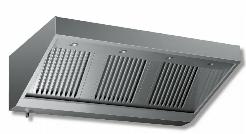 Hotte murale 2400x900 mm sans moteur professionnel avec éclairage et spot 2700 m3 par heure Livraison Gratuite