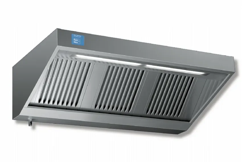 Must-Have Hotte murale snack 2800x900 mm complète avec ventilateur, double aspiration et éclairage néon 1400 tour 3000 m3/h
