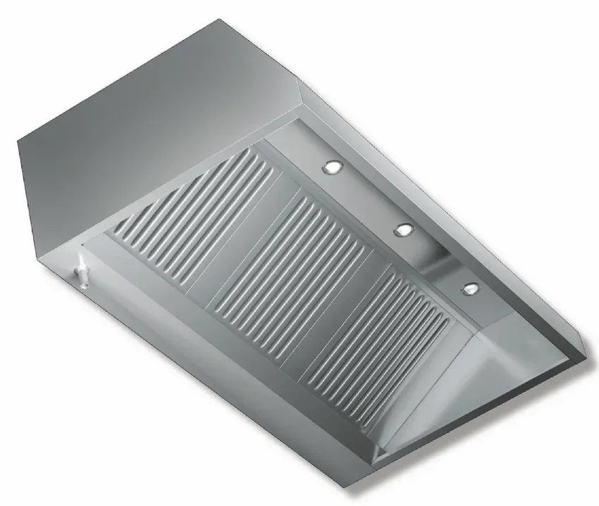 Hotte semi murale 2200x1400 mm sans moteur professionnel avec éclairage spot 3800 m3 par heure Meilleur Prix