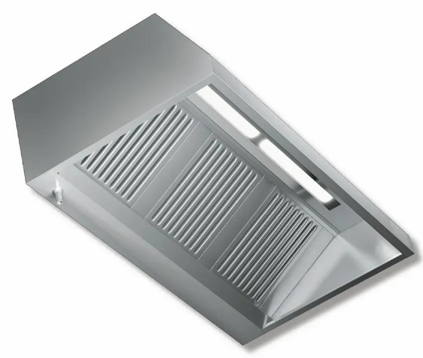 Satisfait Ou Remboursé Hotte semi murale 2000x1400 mm sans moteur professionnel avec éclairage néon 3500 m3 par heure