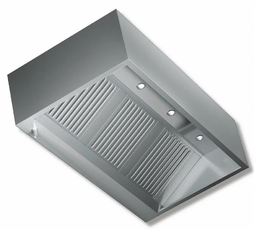 Produit De Marque Hotte murale cubique 2000x900 mm sans moteur professionnel avec éclairage spot 2200 m3 par heure