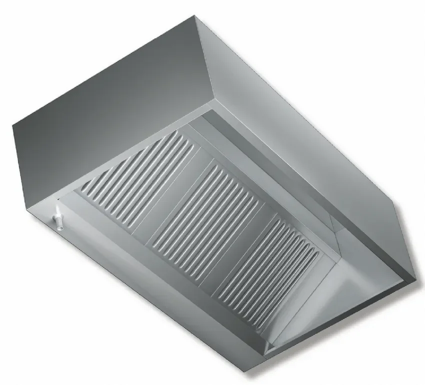 Top Vente Hotte murale cubique 2200x1100 mm complète avec ventilateur et double aspiration 2500 m3 par heure