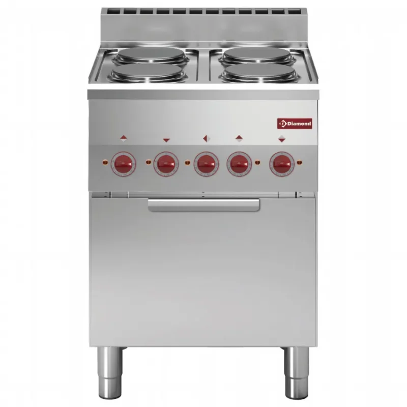 Petit Prix Fourneau 4 plaques et four convection électrique gn 2/3