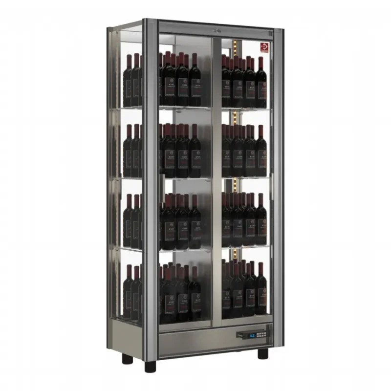 Acheter En Ligne Vitrine réfrigérée à vins lt530 - traversant - modulable - 128 bouteilles - 860x530x1851 mm