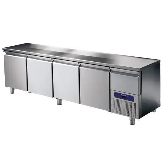 Table réfrigérée inox 4 portes gn 1/1 avec tiroir température -2/+8°c Acheter Direct