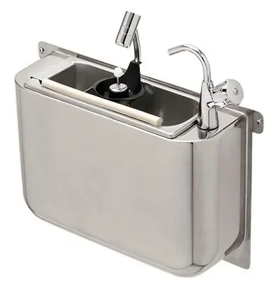 Évier inox 410x120x270 mm avec robinet douchette et unité de rinçage réglable Remise