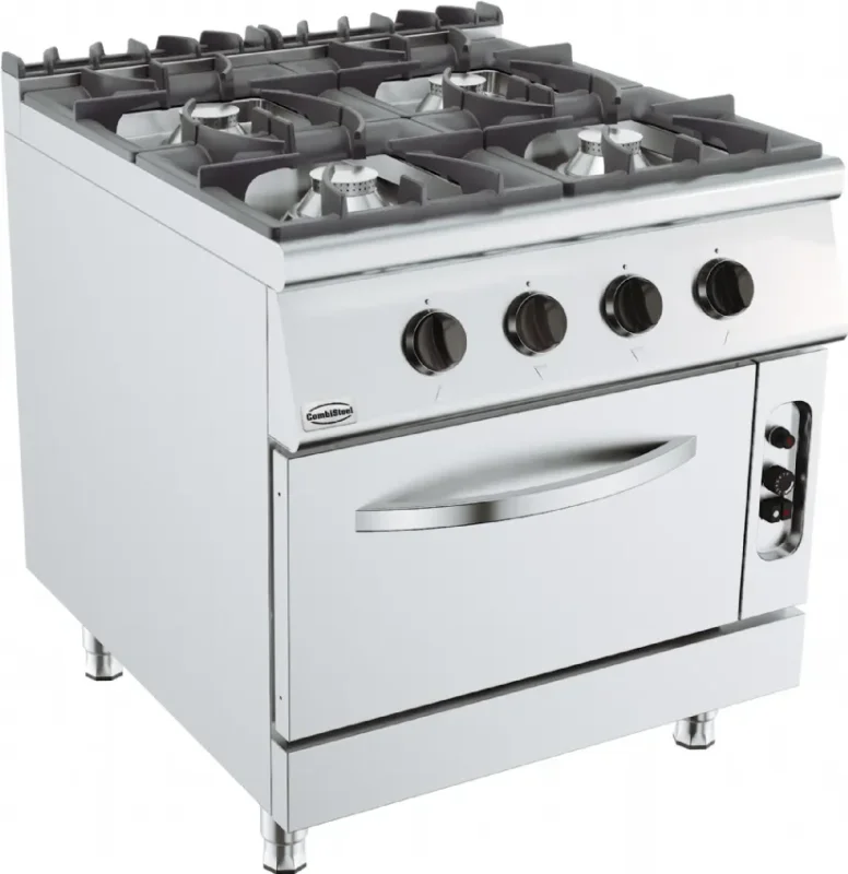 Cuisinière à gaz 4 brûleurs avec four à gaz - 800x900x900 mm Vente Flash
