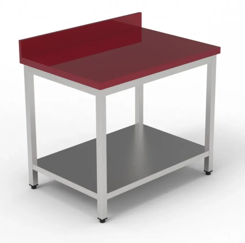 Table de découpe inox avec étagère démontable - 1600x700x850 mm Authentique