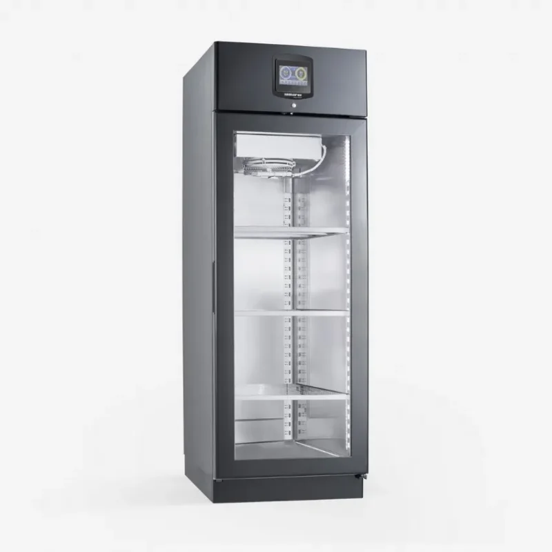 Armoire de maturation à glissières porte vitré noire avec connexion r452 - 606 l Offre Spéciale