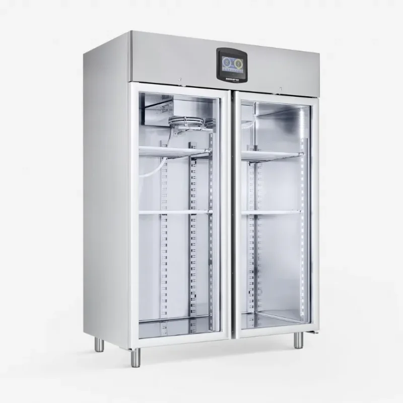 Prix Promo Armoire de maturation à barre de suspension 2 portes vitrées en inox avec connexion r452 - 1355 l