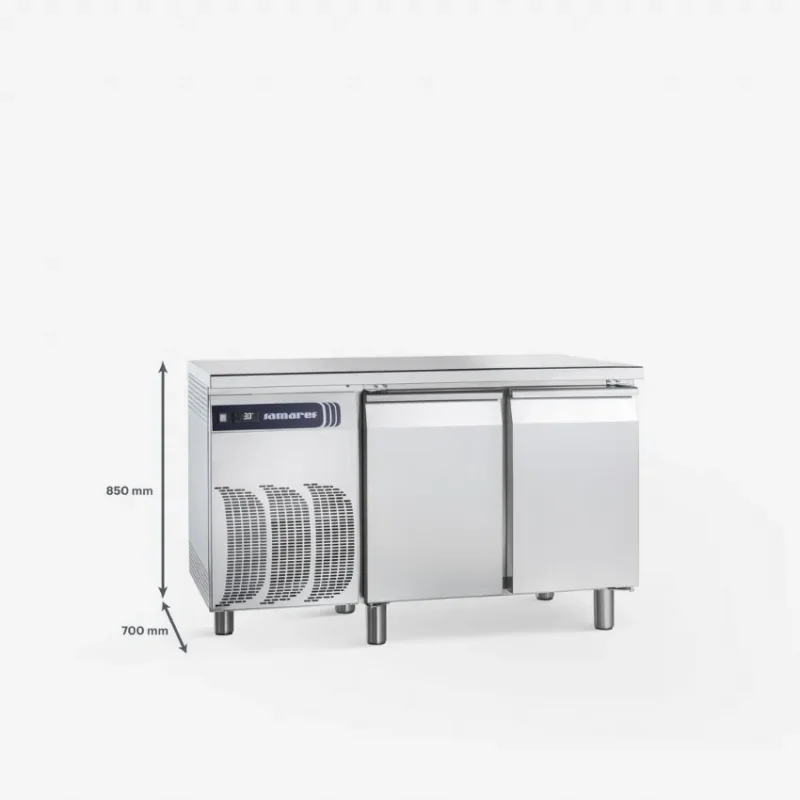 Remise Table réfrigérée positive 2 portes avec plan de travail gamme gastronorm 0/+8°c - 281 l