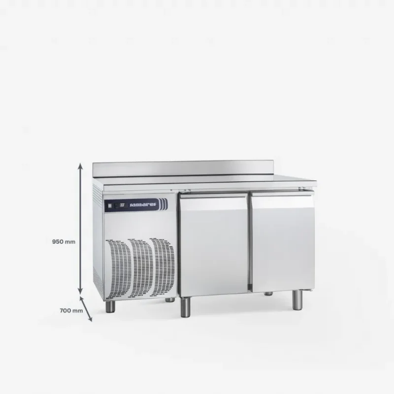Retour Gratuit Table réfrigérée négative 2 portes avec plan de travail et dosseret gamme gastronorm -15/-22°c -281l