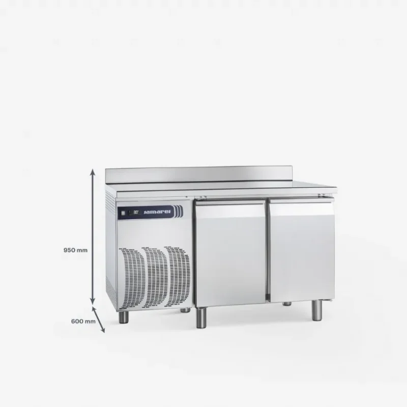 Table réfrigérée positive 2 portes avec plan de travail et dosseret gamme snack 0/+8°c - 236 l Prix Cassé