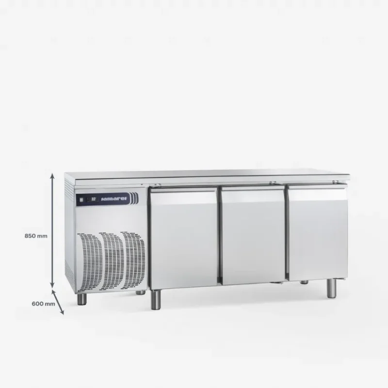 Offre Spéciale Table réfrigérée positive 3 portes avec plan de travail gamme snack 0/+8°c - 354 l