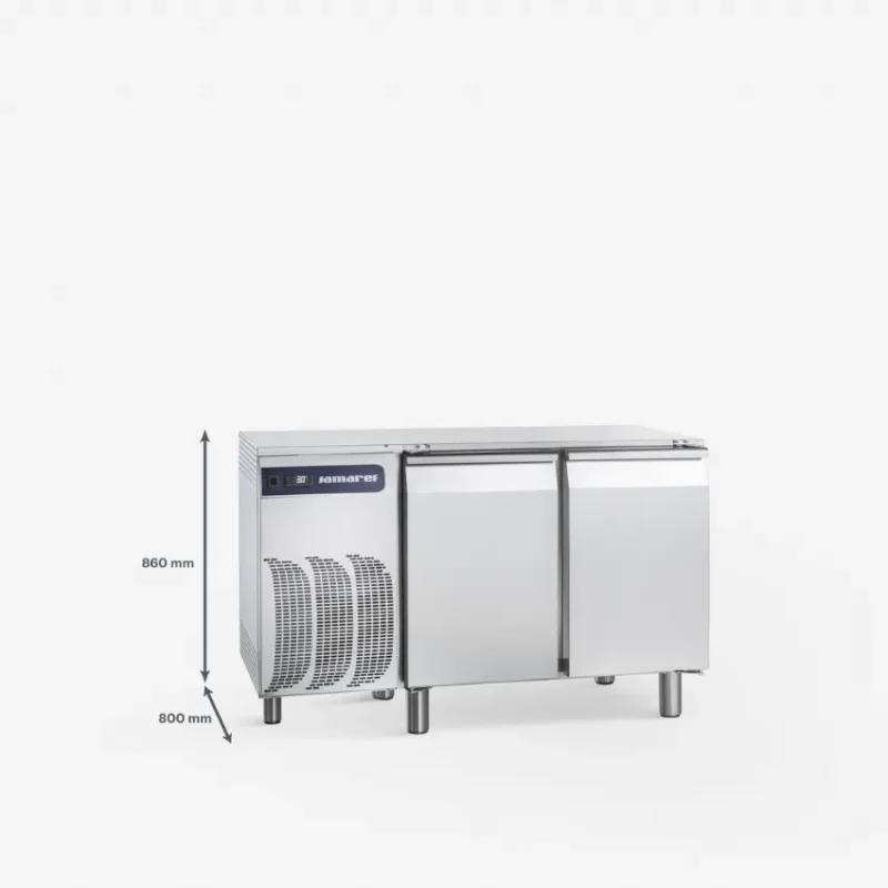 Meuble à pizza réfrigérée sans plan de travail 2 portes pleines 0/+8°c - 400 l Usine Directe