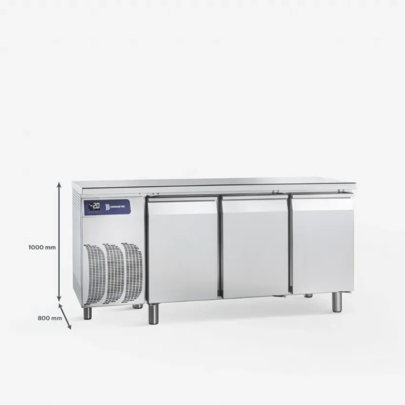 Satisfait Ou Remboursé Table réfrigérée négative 3 portes avec plan de travail -15/-22°c - 609 l - 600x400