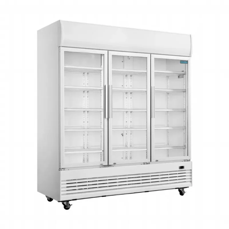 Vitrine réfrigérée positive mobile blanche 3 portes vitrées 1300 litres - 1560x730x2036mm Prix Promo