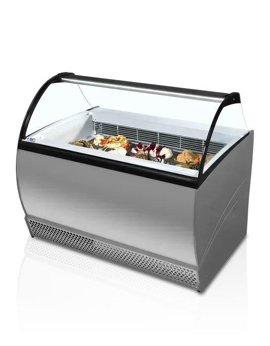 Vitrine congélateur de crème glacée gris - 1418x978x1450 mm - marque isa italie Commande En Gros
