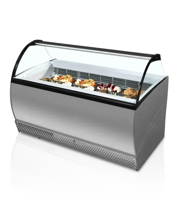 Vitrine congélateur de crème glacée gris - 1647x906x1372 mm Authentique