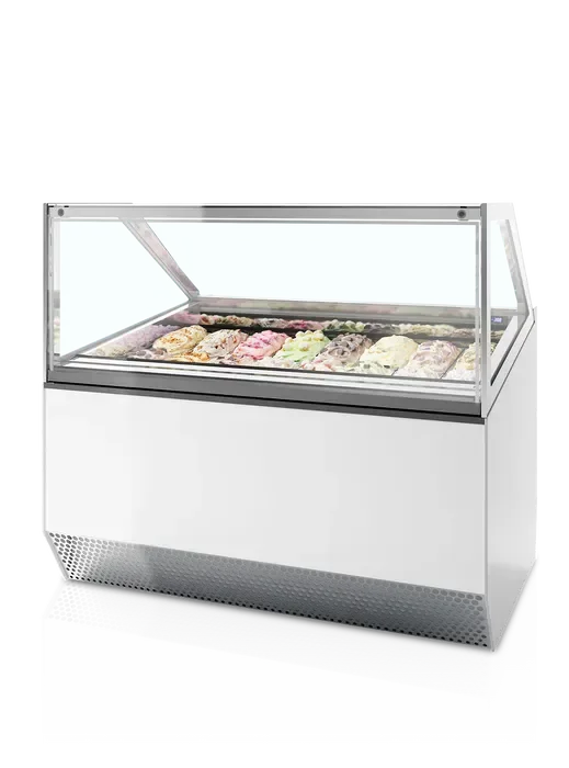 Vitrine congélateur de crème glacée blanc vitre plate - 1496x1054x1356 mm - marque isa Seulement Aujourd’hui