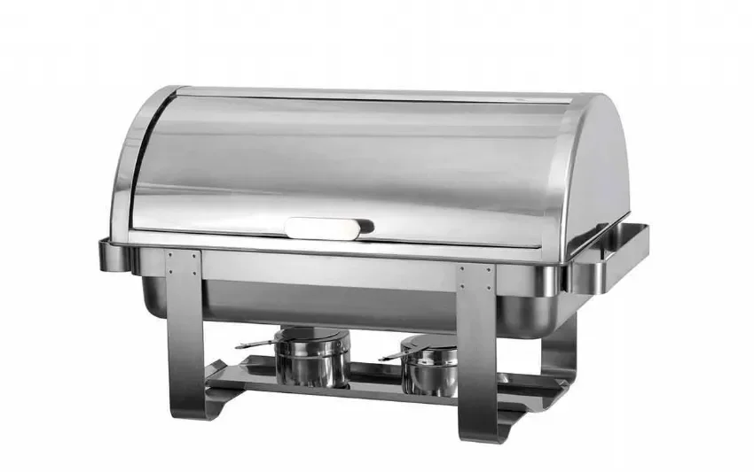 Chafing dish rectangulaire en inox gn1/1 avec couvercle rabattable - 645x475x435 mm Marque