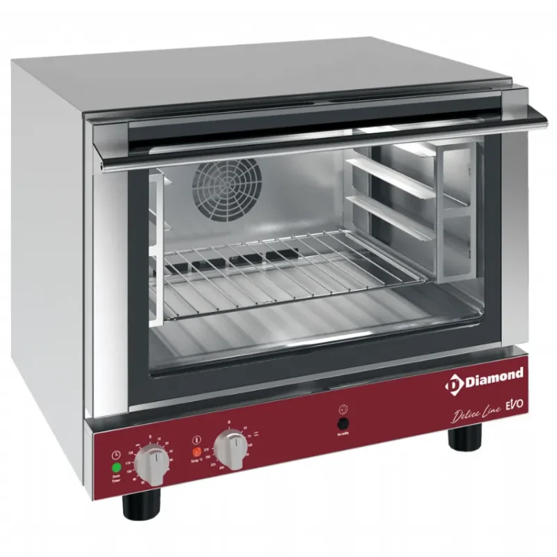 Four à convection électrique pro à 4 niveaux 460x340 mm avec humidificateur manuel - prof 400 mm Offre Exclusive