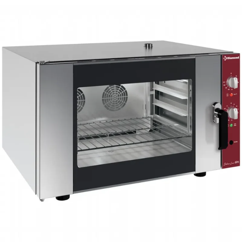 Four à convection triphasé pro à 4 niveaux 600x400 mm avec humidificateur manuel - prof 800 mm Offre Exclusive