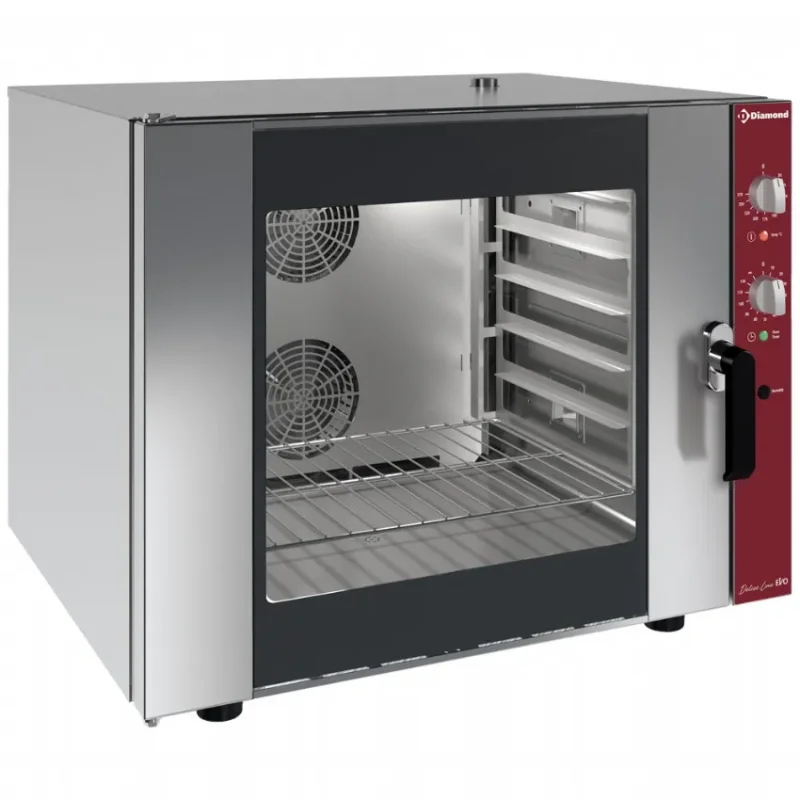 Four à convection triphasé pro à 6 niveaux 600x400 mm avec humidificateur manuel - prof 800 mm Offre Limitée