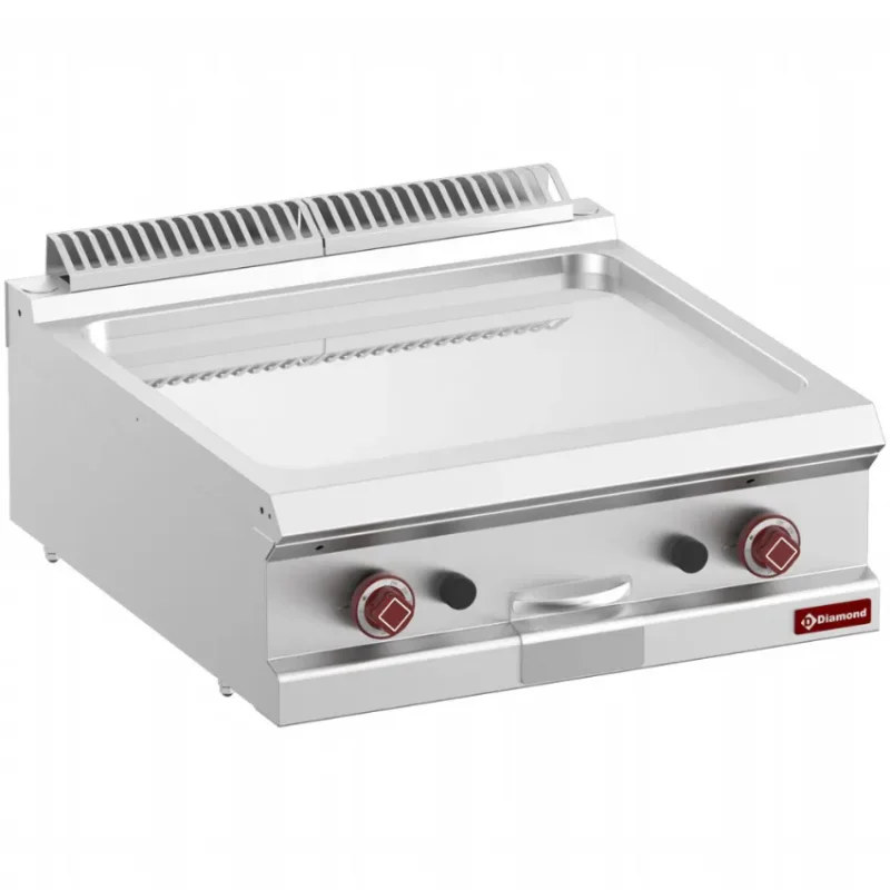 Produit De Marque Plaque de cuisson de table à gaz snacking avec plaque chromée lisse - 630x540 mm