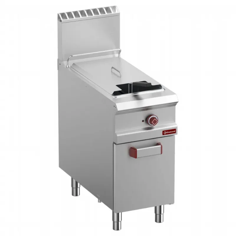 Friteuse de restauration à gaz avec 1 cuve de 21 litres sur coffre - 400x900x850/1180 mm Commande En Gros