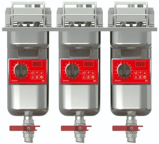 Friteuse électrique encastrable avec filtration d'huile à triple cuve 27 l - 592x630x809 mm Livraison Gratuite