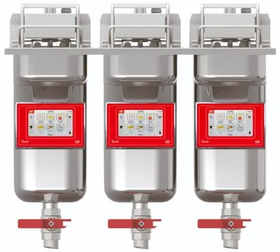 Friteuse électrique encastrable avec filtration d'huile et écran à triple cuve 27 l - 592x630x809 mm Top Vente