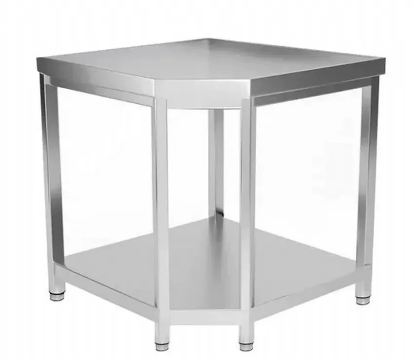 Table d'angle centrale en inox - 1000x1000x700x850 mm Retour Gratuit