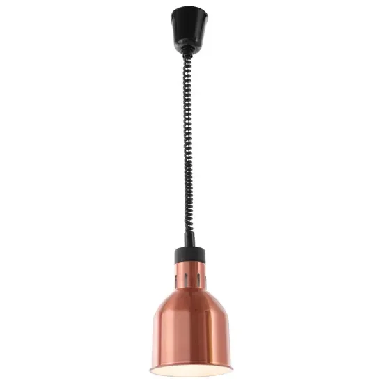 Lampe chauffante infrarouge cuivre réglable avec hauteur 70-150 cm et 175 x 175 x 700 mm Remise