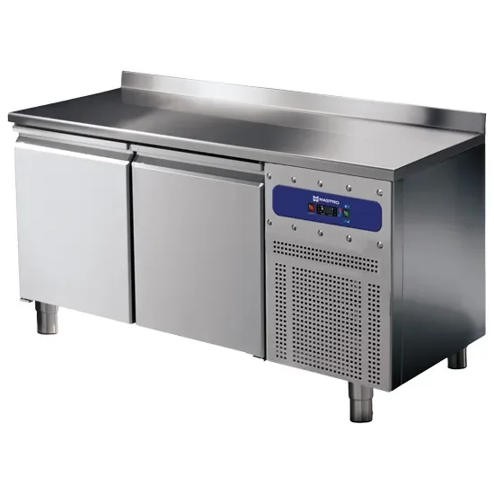 Prix Bas Table réfrigérée inox 2 portes gn 1/1 avec dosseret température -2/+8°c