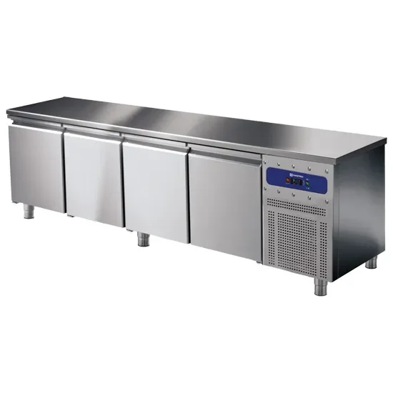 Réduction Table réfrigérée inox 4 portes gn 1/1 température -2/+8°c