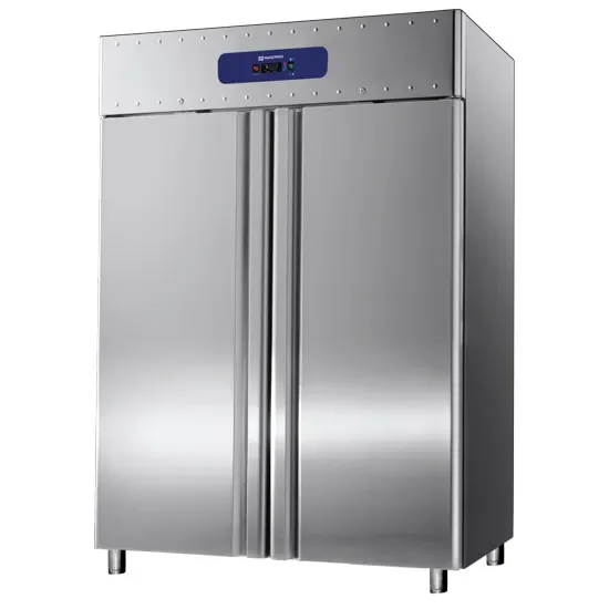 Paiement Sécurisé Armoire réfrigérée positive inox 2 portes pleines gn2/1 température -2/+8°c et volume 1400 l
