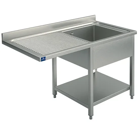 Affaire À Saisir Plonge inox sur piètement avec étagère inférieure 1 bac à droite 1400x700 mm