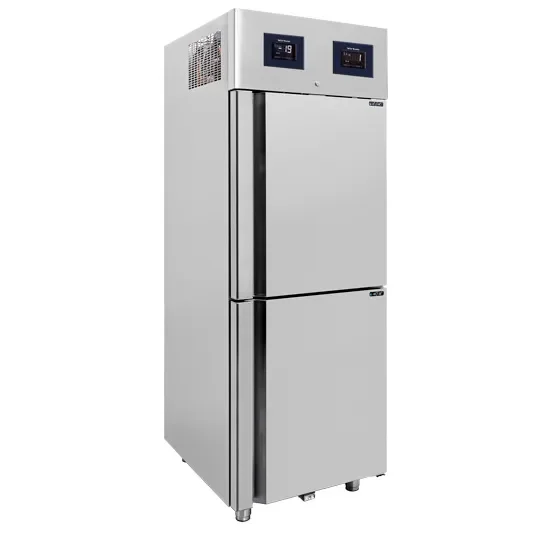 Prix Choc Réfrigérateur inox 2 portes gn2/1 bi température température -2/+8°c et volume 350+350 l
