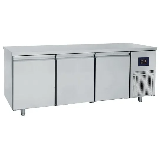 Table réfrigérée pâtisserie 3 portes plan inox 600x400 température -2/+8°c Acheter En Ligne