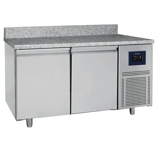 Expédié Aujourd’hui Table réfrigérée pâtisserie 2 portes dessus granit format 600x400 mm et température -2/+8°c