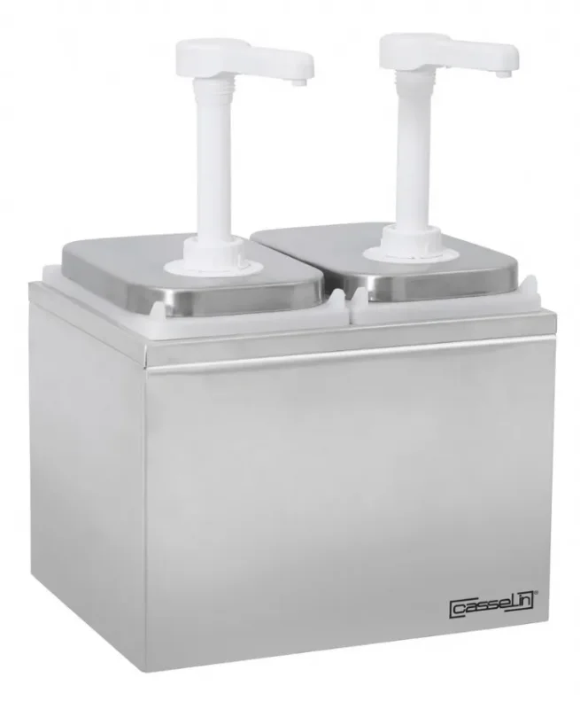 Pompe à sauce neutre inox avec 2 x 2l Vente Flash