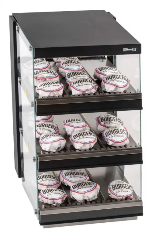 Must-Have Bin maintient chaud passe burger noir 3 niveaux puissance 1470 w